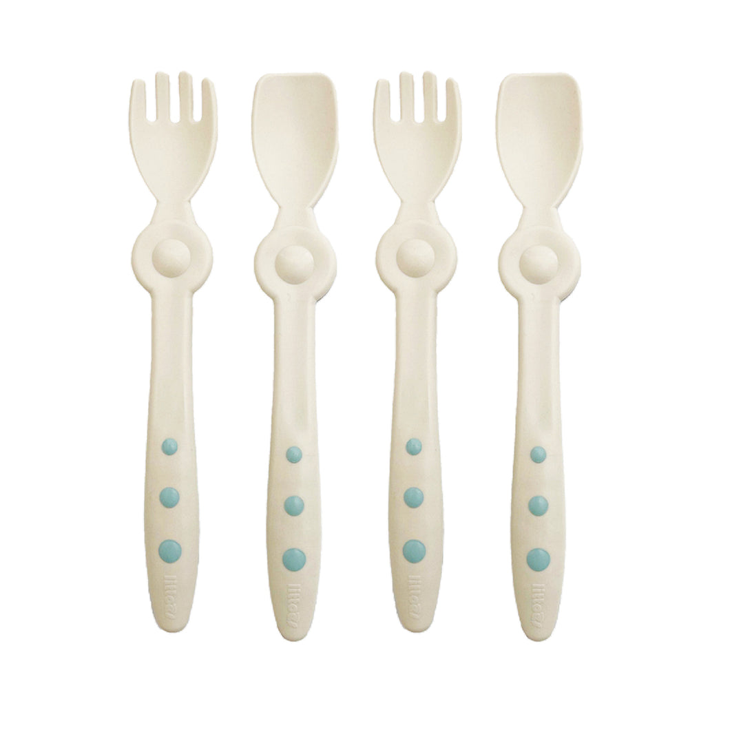 Stay Clean Spoon and Fork Blue