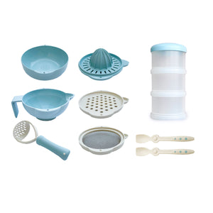 Baby Food Maker with Storage and Spoons Blue