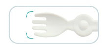 Load image into Gallery viewer, Rounded edges of baby fork are gentle on baby&#39;s gums. This is a baby  safe utensil.
